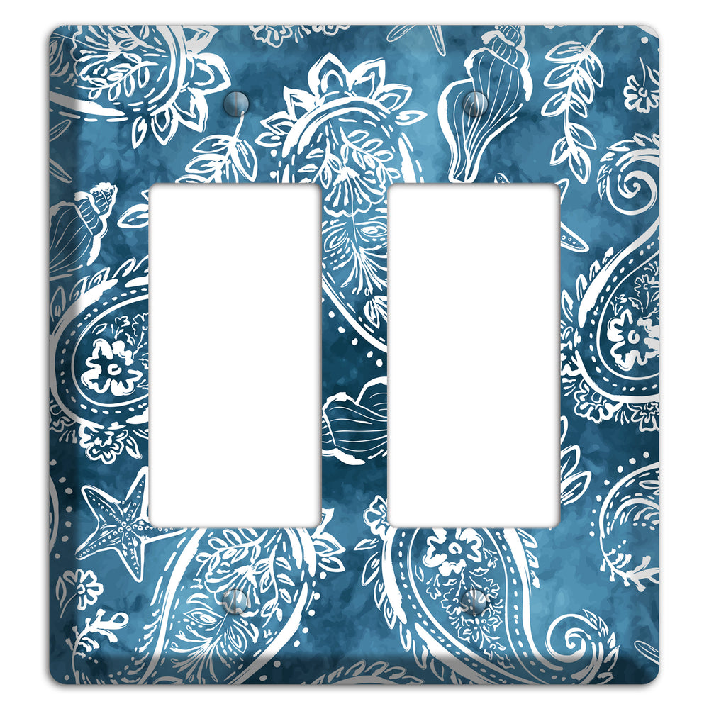 Indigo Tide Paisley 2 Rocker Wallplate