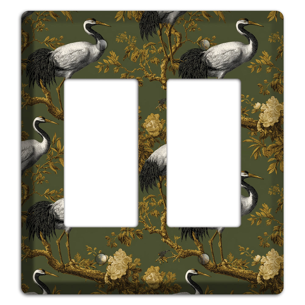 Olive Toile Sanctuary 2 Rocker Wallplate