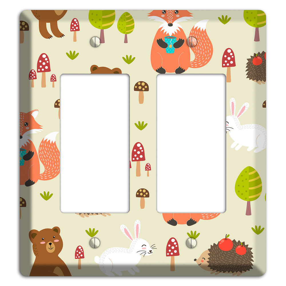 Forest Critters (Beige) 2 Rocker Wallplate