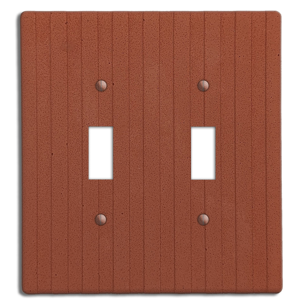 Terra Red Boho Stripes Double Toggle Switchplate
