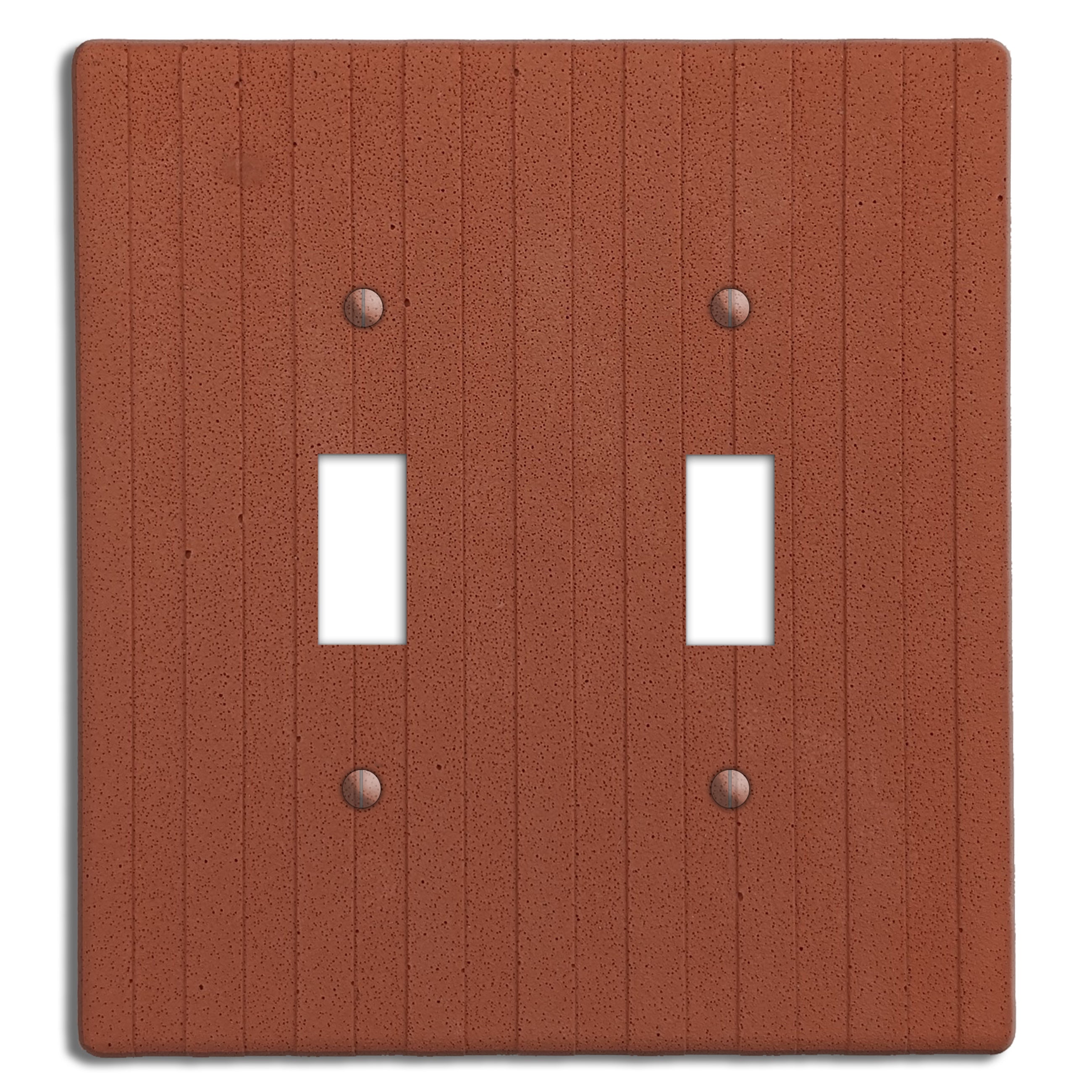 Terra Red Boho Stripes Double Toggle Switchplate