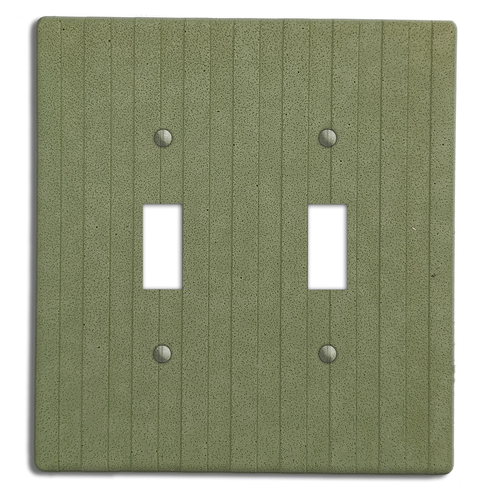 Sage Green Boho Stripes Double Toggle Switchplate