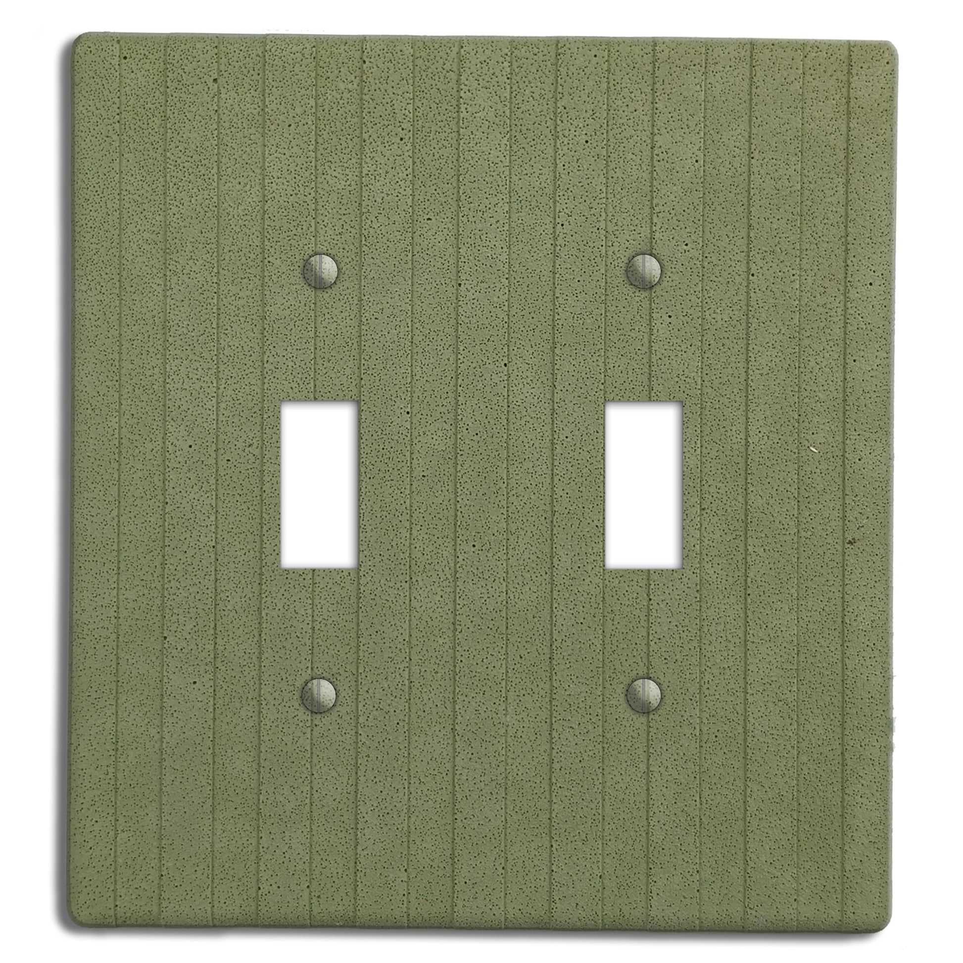 Sage Green Boho Stripes Double Toggle Switchplate