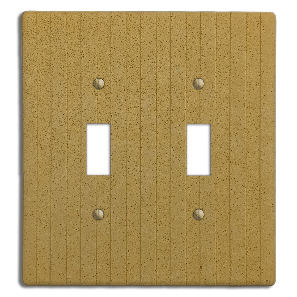 Saffron Yellow Boho Stripes Double Toggle Switchplate