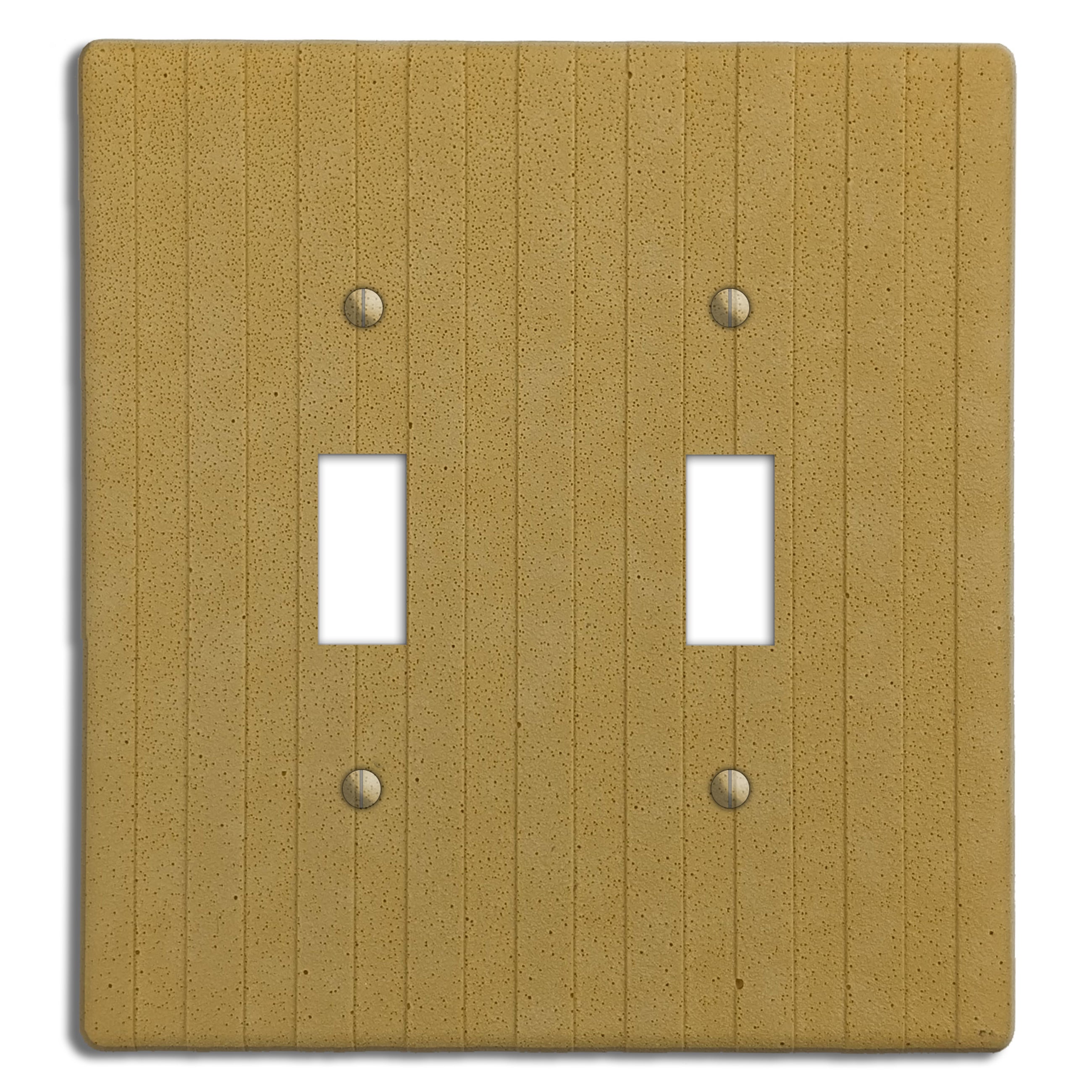 Saffron Yellow Boho Stripes Double Toggle Switchplate