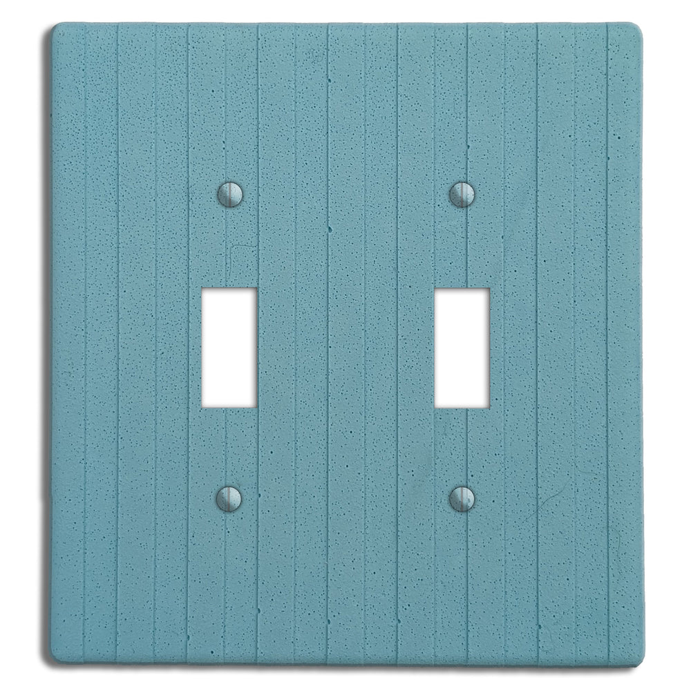 Caribbean Blue Boho Stripes Double Toggle Switchplate