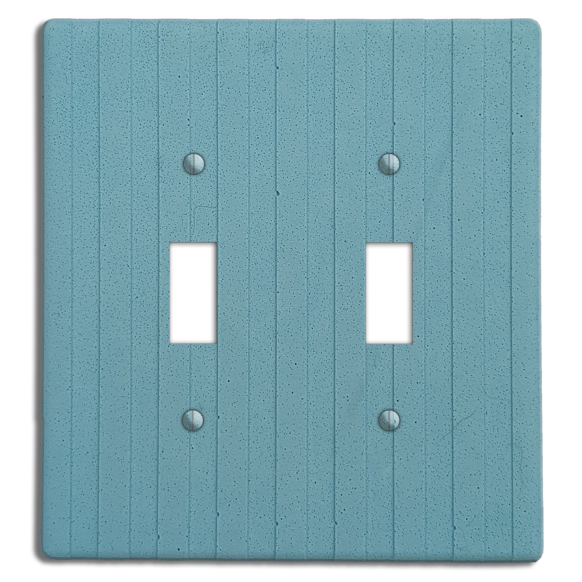 Caribbean Blue Boho Stripes Double Toggle Switchplate
