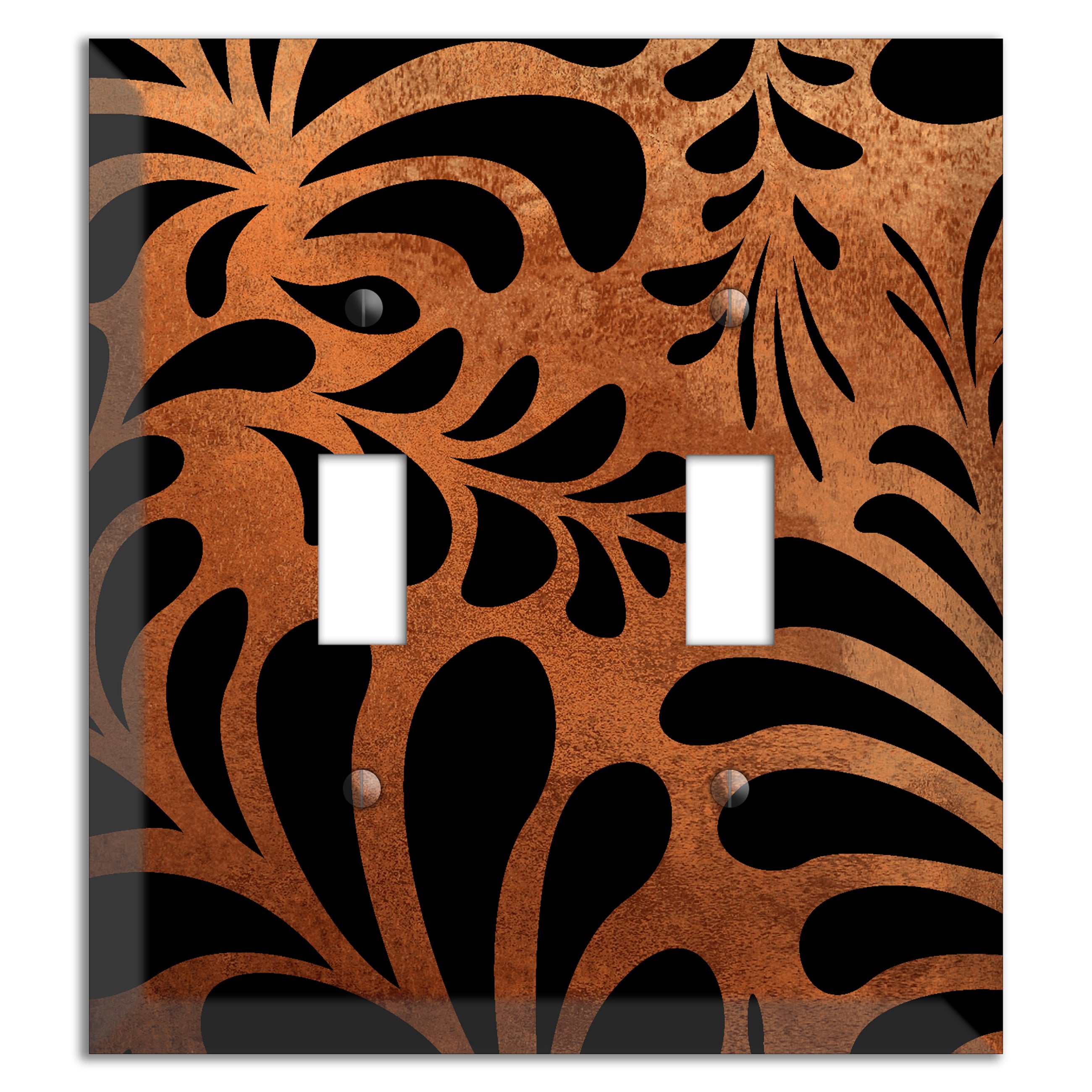 Antique Copper Palm Noir 2 Toggle Wallplate