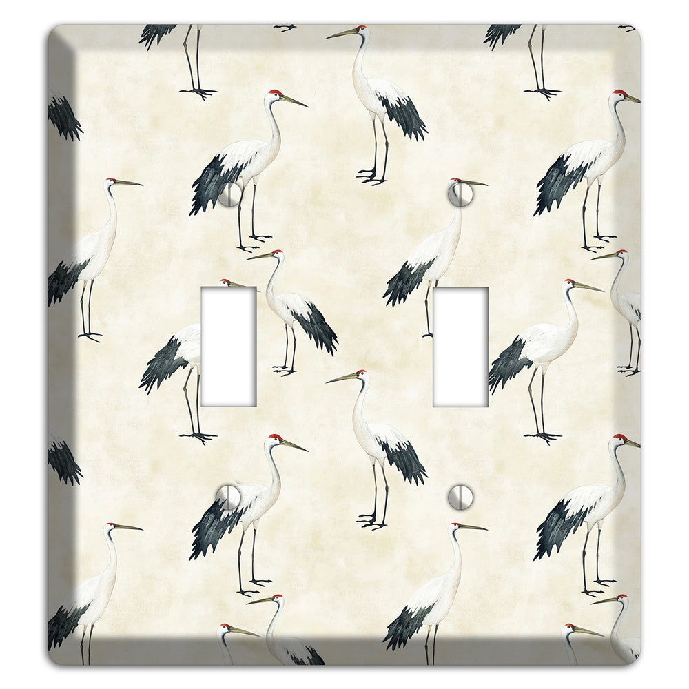 Pearl Crane Garden 2 Toggle Wallplate