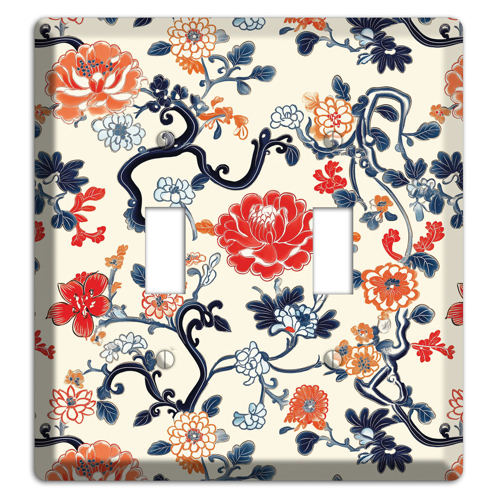 Crimson Garden Scroll 2 Toggle Wallplate