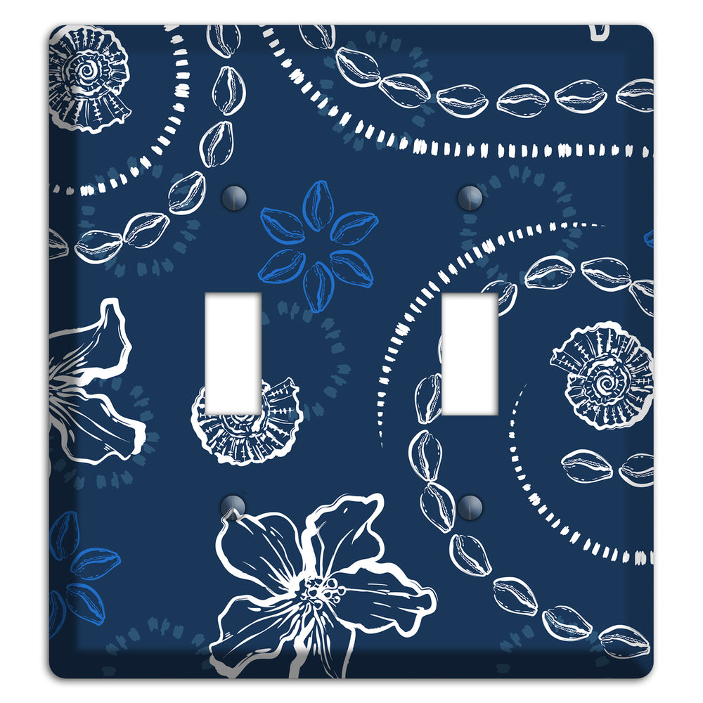 Indigo Cowrie Spiral 2 Toggle Wallplate