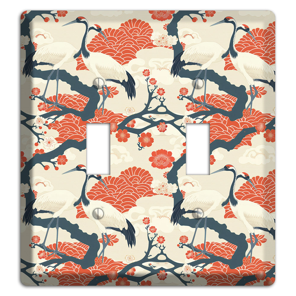 Vermillion Crane Court 2 Toggle Wallplate