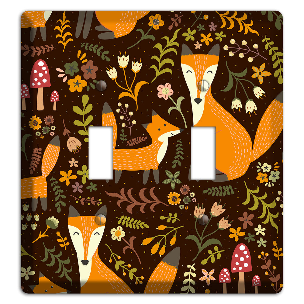 Fox Garden (Chocolate) 2 Toggle Wallplate