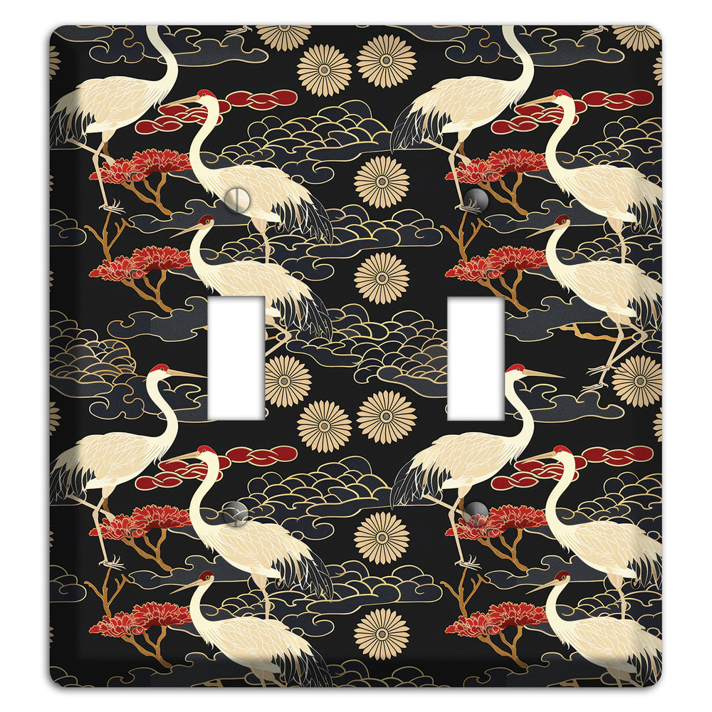 Obsidian Crane Procession 2 Toggle Wallplate