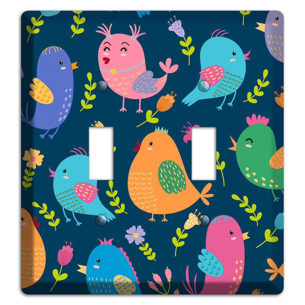 Jungle Chorus (Navy) 2 Toggle Wallplate