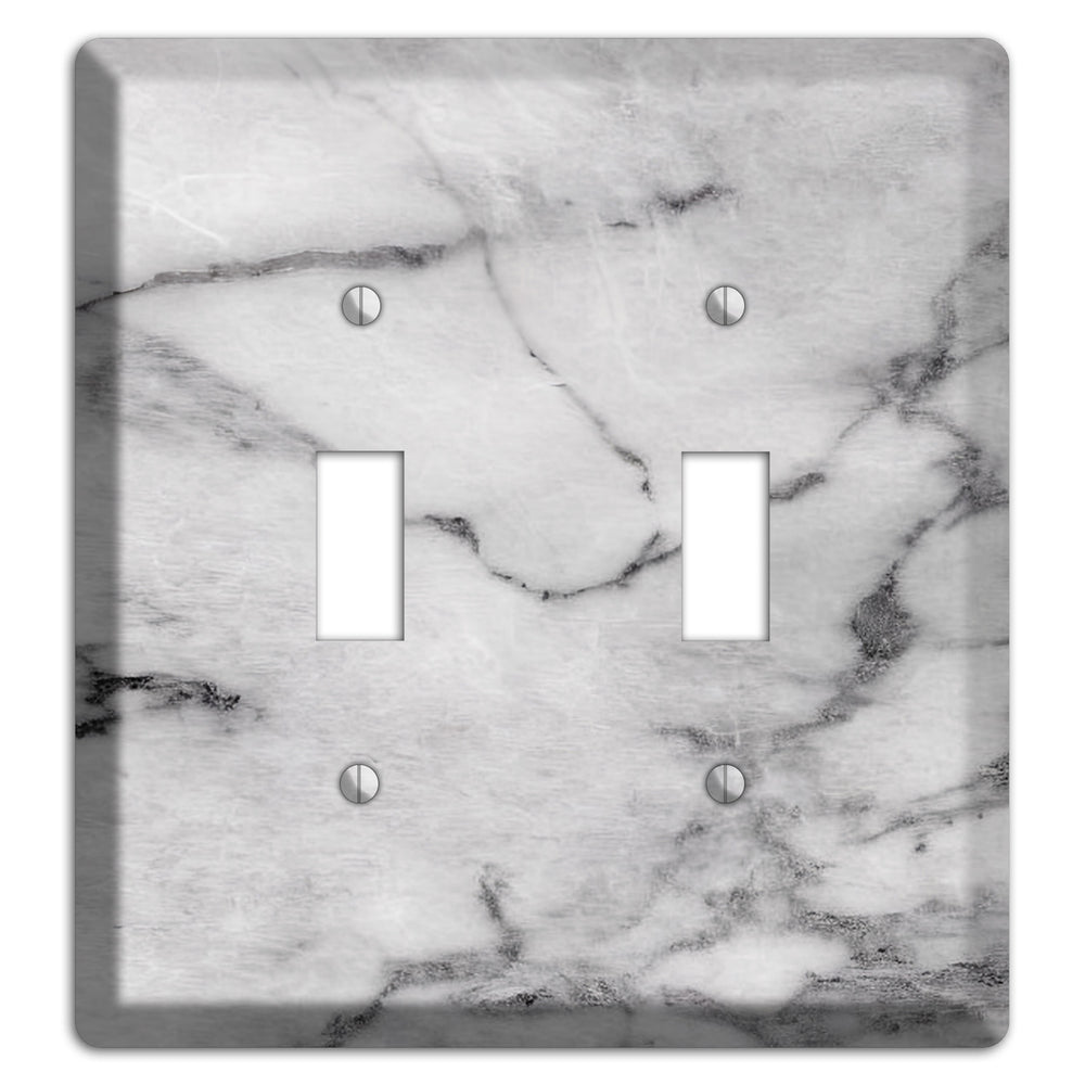 Gray and White Marble 2 Toggle Wallplate