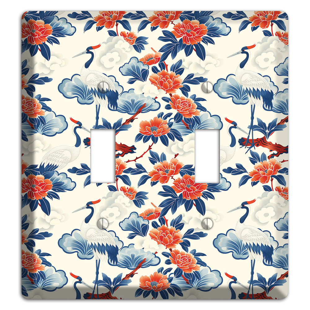 Peony & Crane Fete 2 Toggle Wallplate