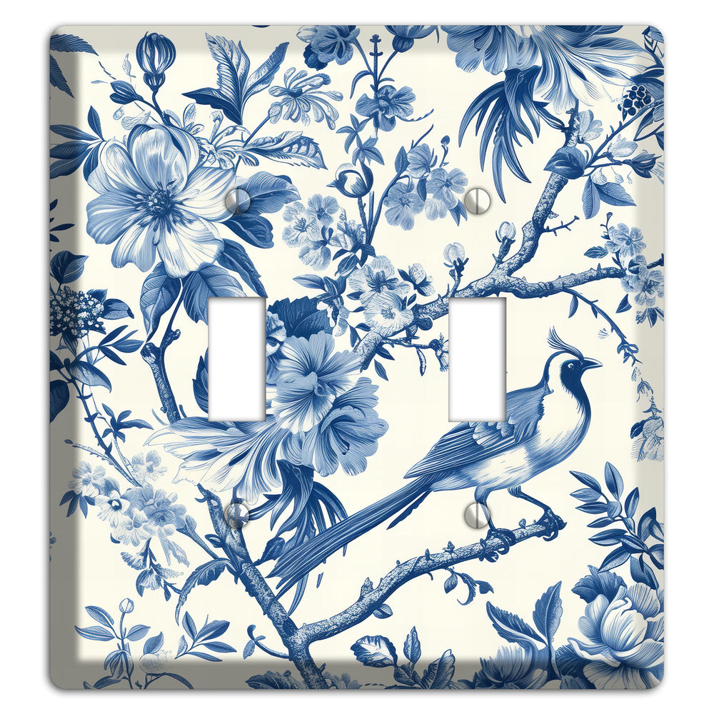 Garden Reverie Blue 2 Toggle Wallplate