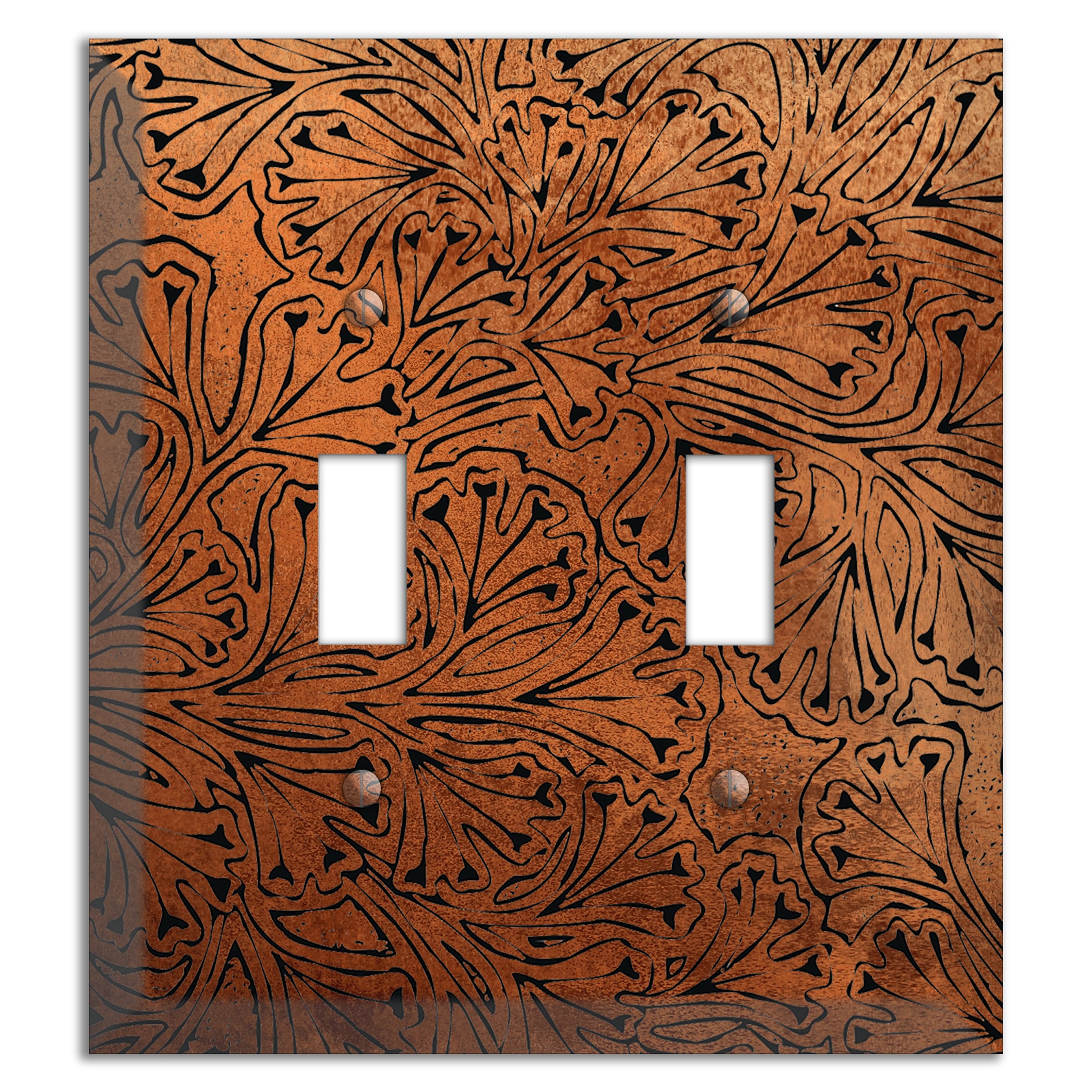 Antique Copper Maiden Fern 2 Toggle Wallplate