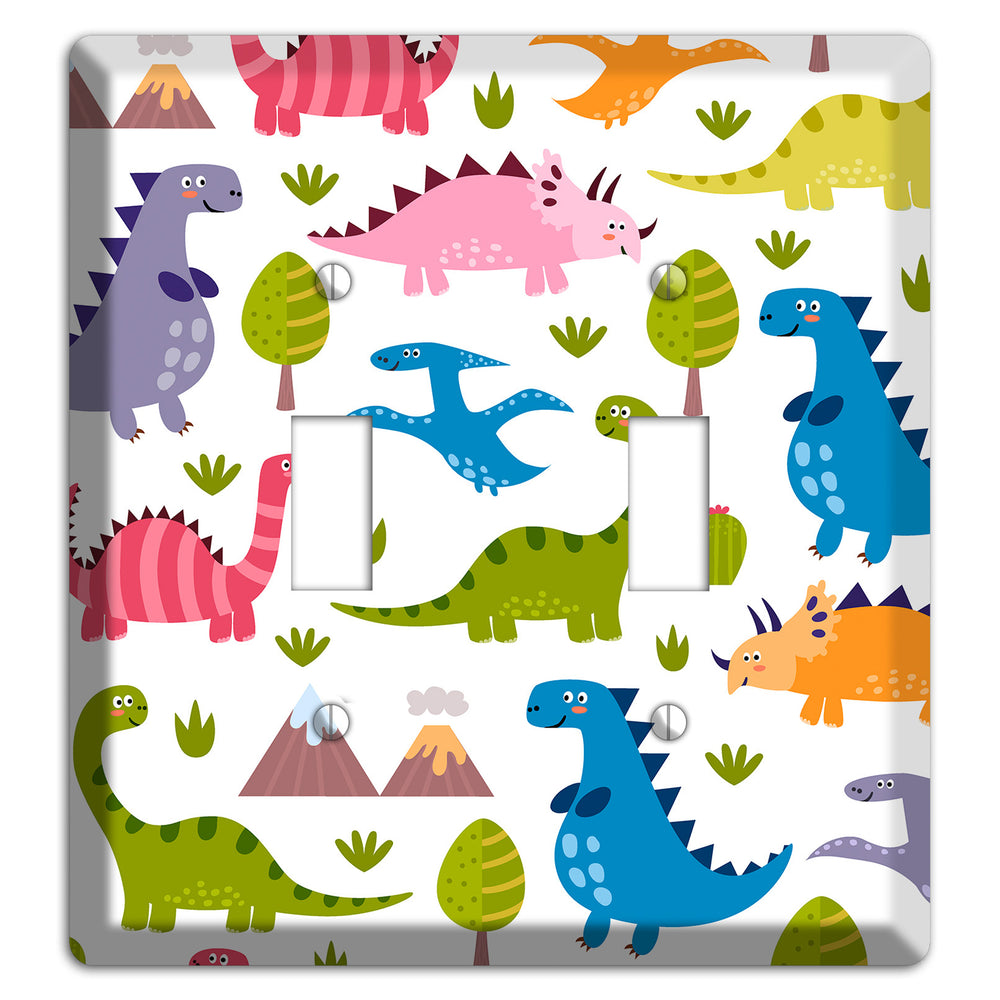 Dino Friends (Bright) 2 Toggle Wallplate