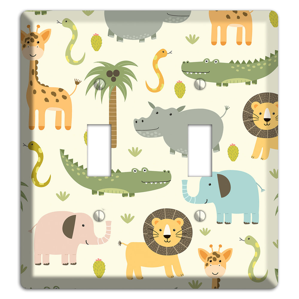 Jungle Friends (Cream) 2 Toggle Wallplate