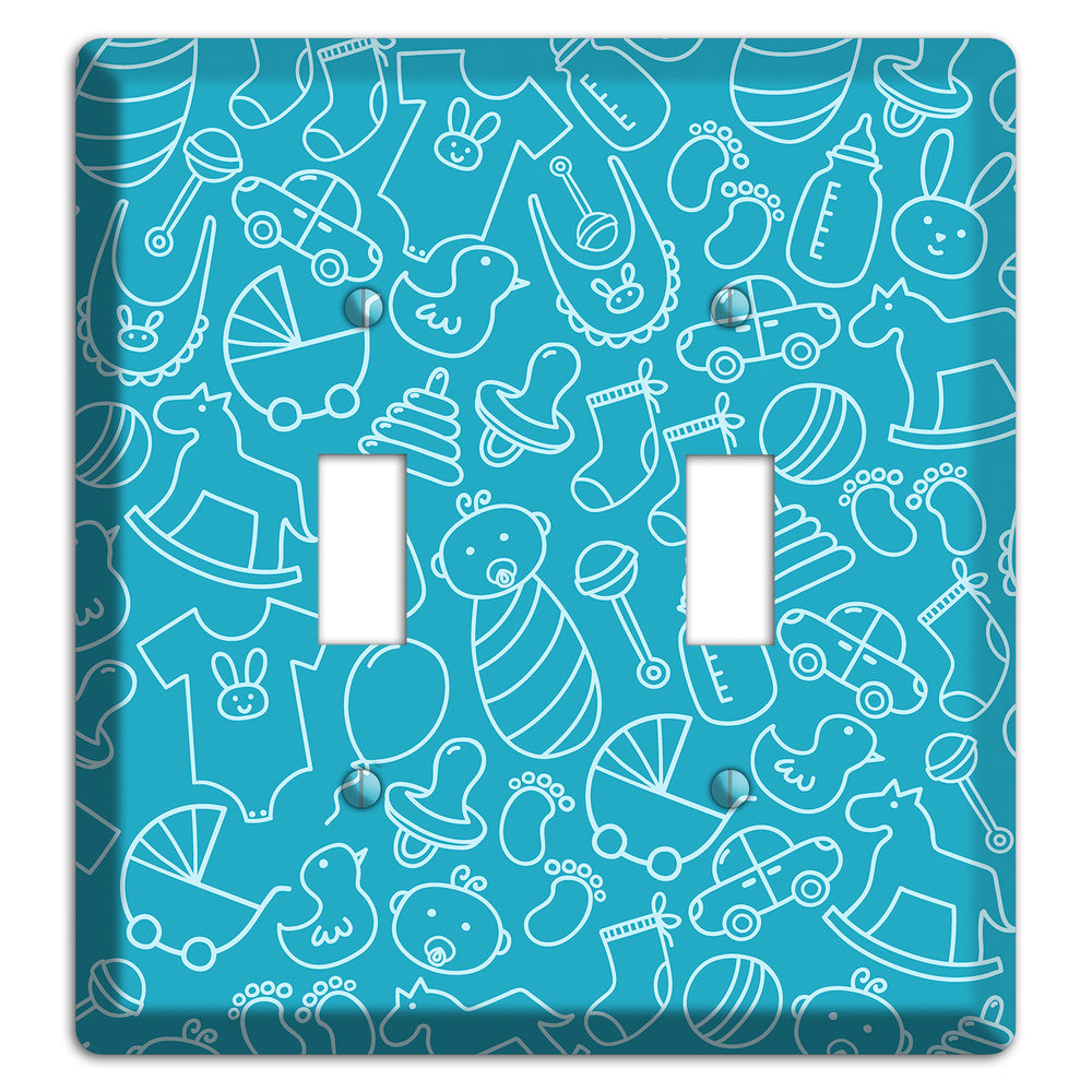 Line Art Baby Blue 2 Toggle Wallplate