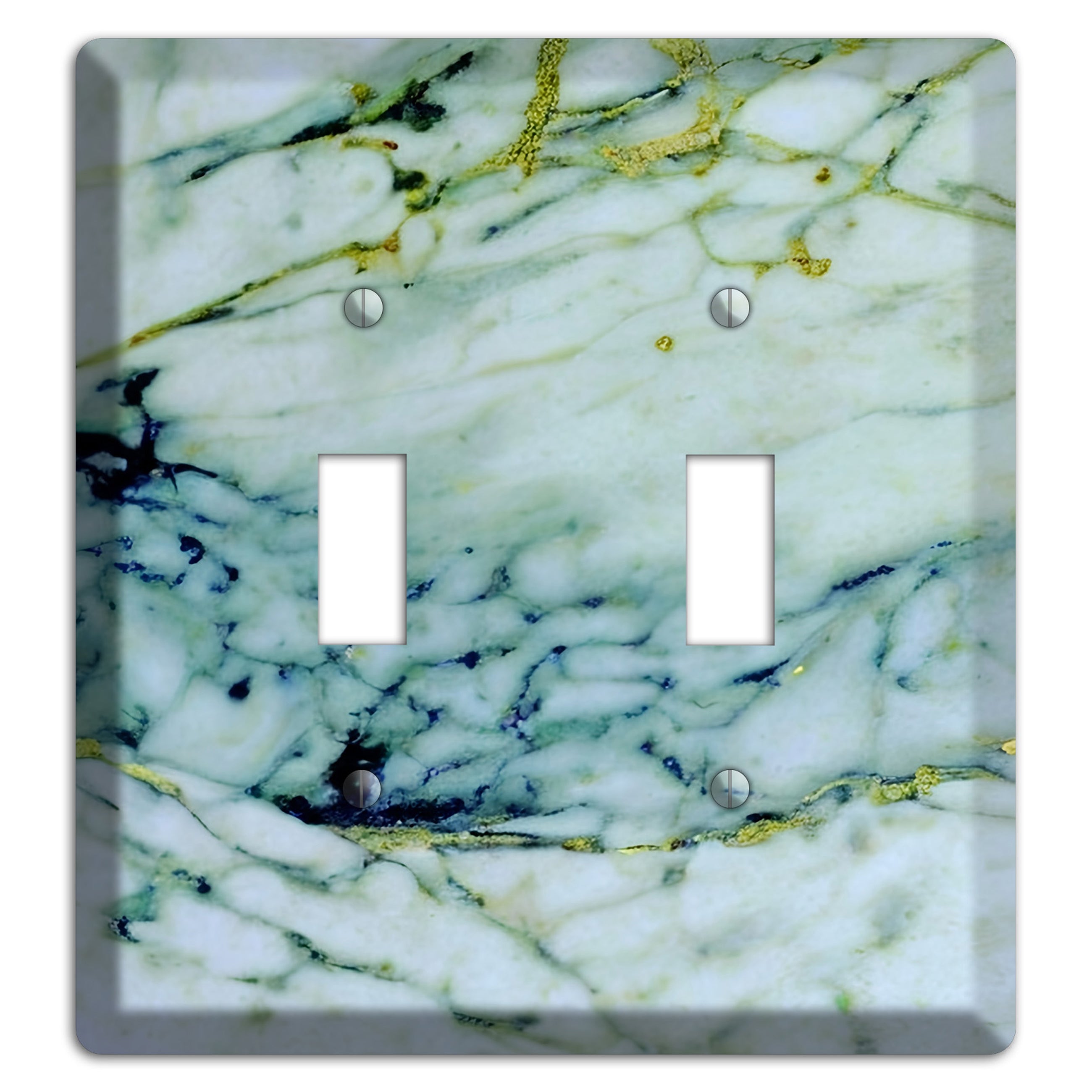 White, Green and Blue Marble 2 Toggle Wallplate