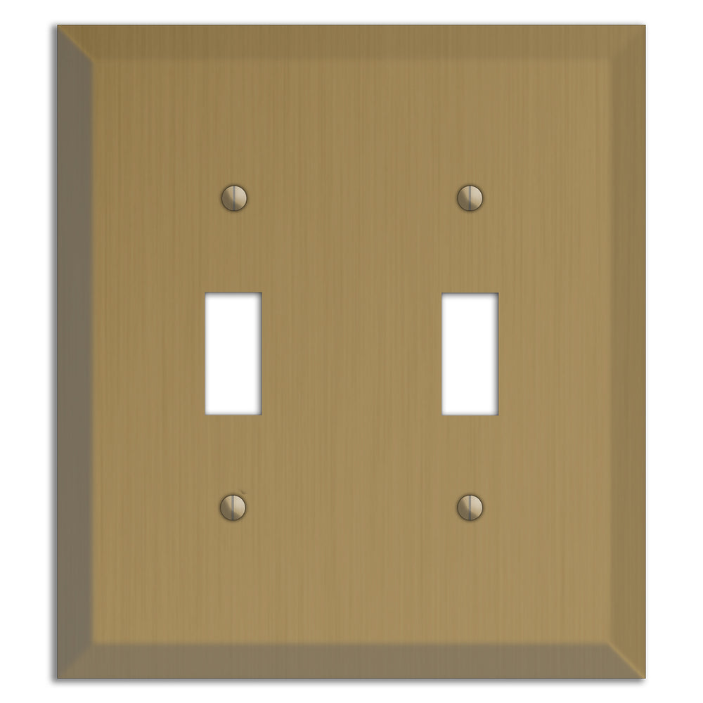 Tower Gold Hand Rubbed Double Toggle Switchplate
