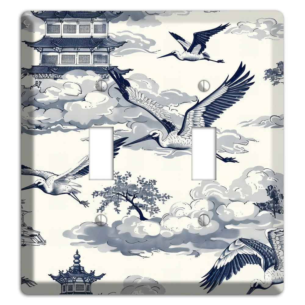 Crane Sky Toile 2 Toggle Wallplate