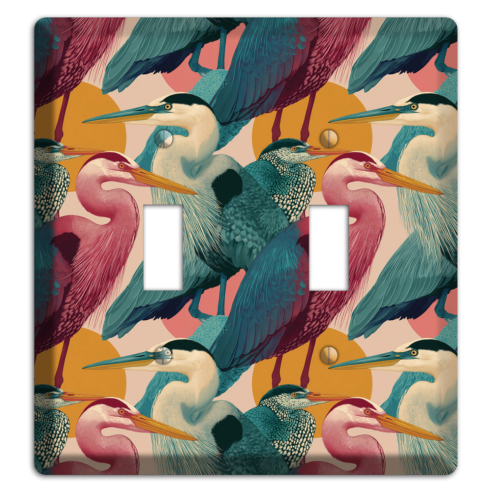 Teal Heron Mosaic 2 Toggle Wallplate
