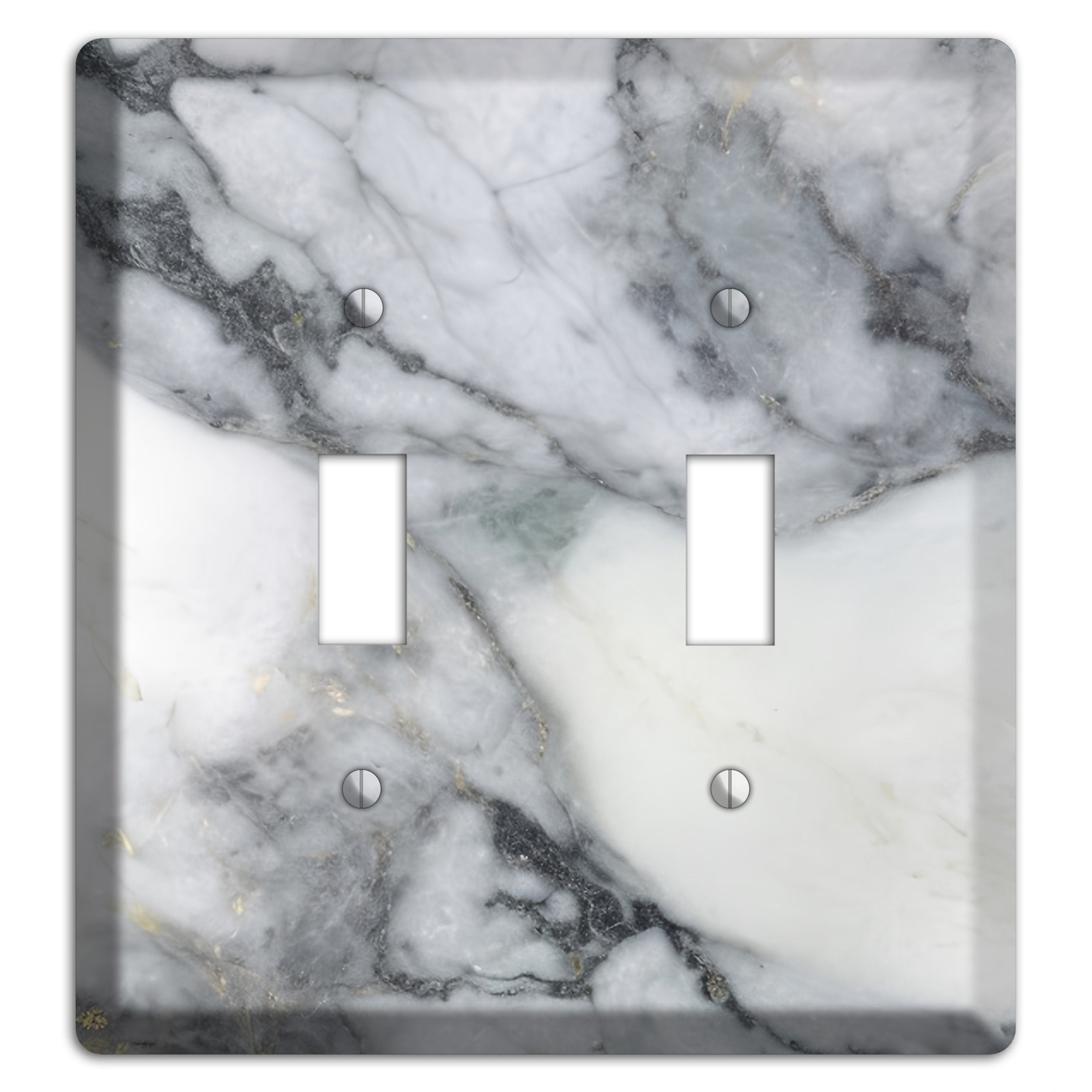 White and Grey Marble 2 Toggle Wallplate