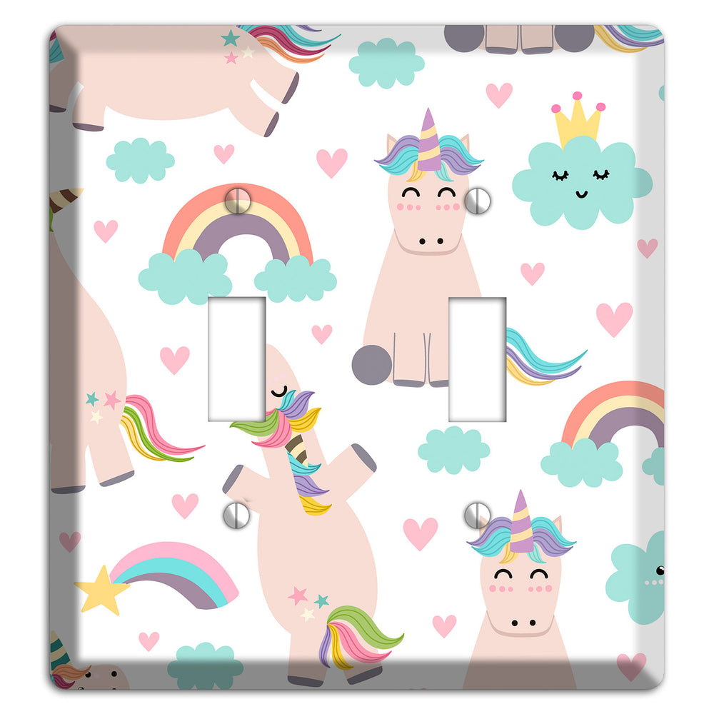 Rainbow Cloud Herd 2 Toggle Wallplate