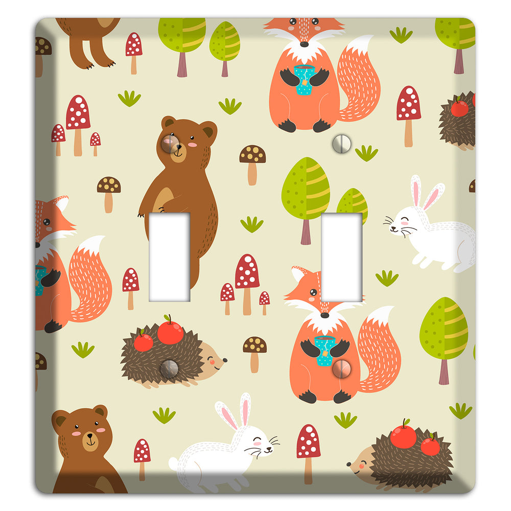 Forest Critters (Beige) 2 Toggle Wallplate