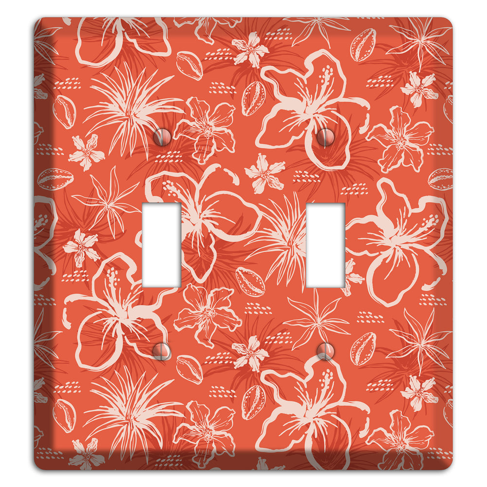 Coral Hibiscus Reverie 2 Toggle Wallplate
