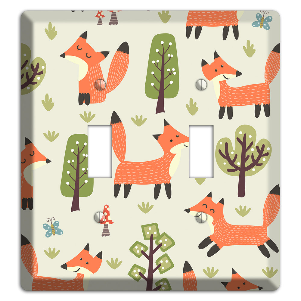 Fox & Forest (Olive) 2 Toggle Wallplate