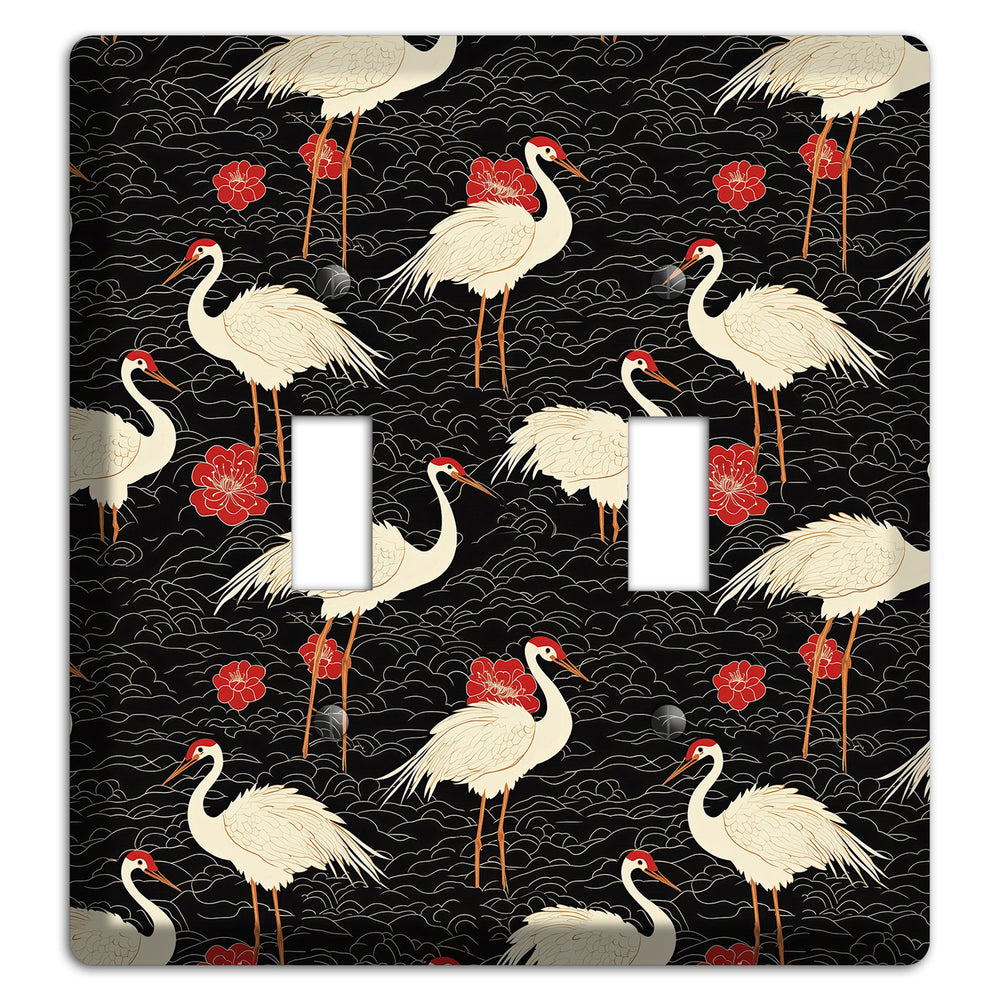 Ebony Crane Vigil 2 Toggle Wallplate