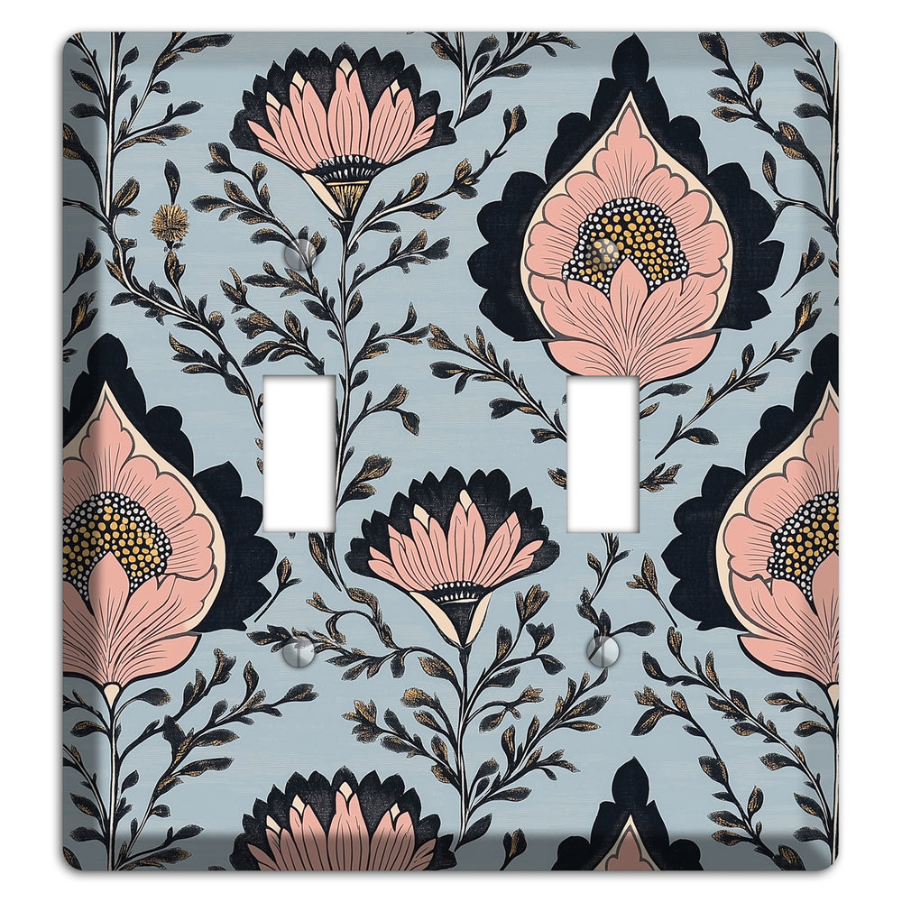 Lotus & Damask Dusk 2 Toggle Wallplate