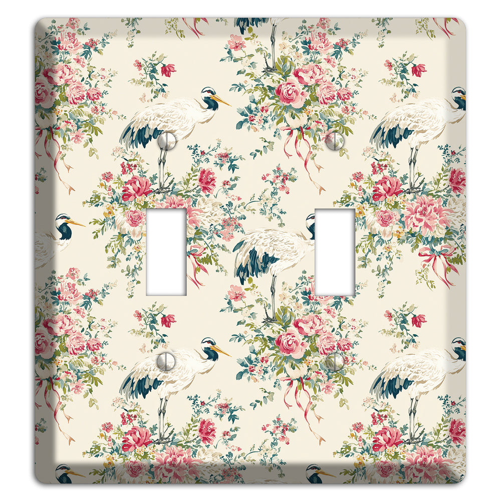 Blossom & Crane 2 Toggle Wallplate