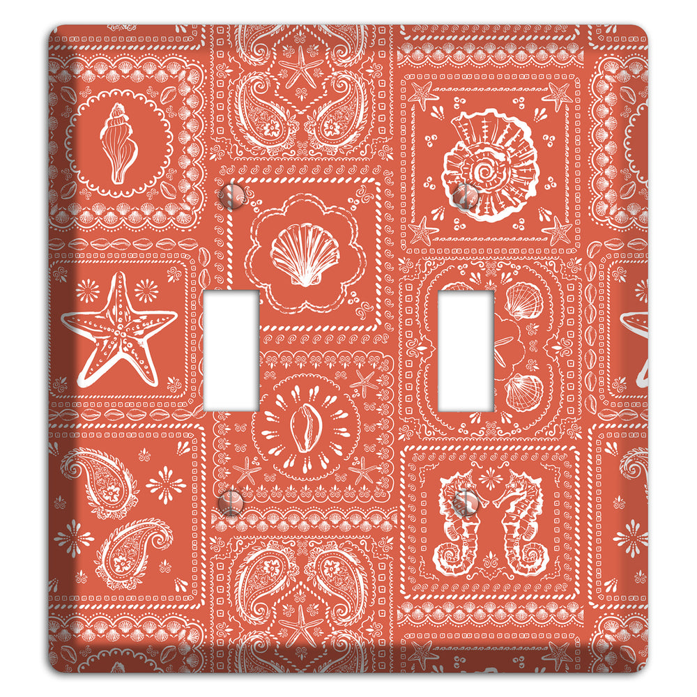 Terracotta Shell Patchwork 2 Toggle Wallplate