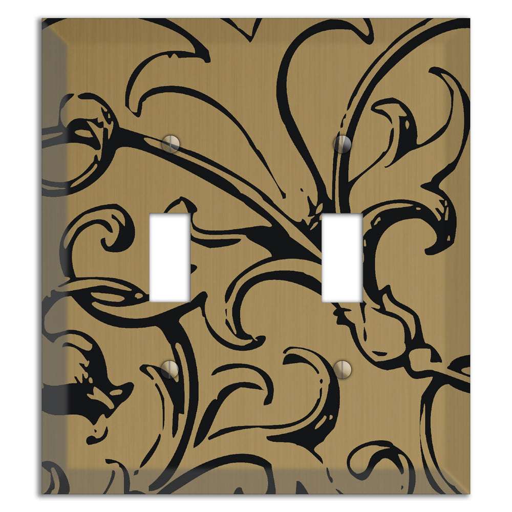 Tower Gold Baroque Scroll 2 Toggle Wallplate