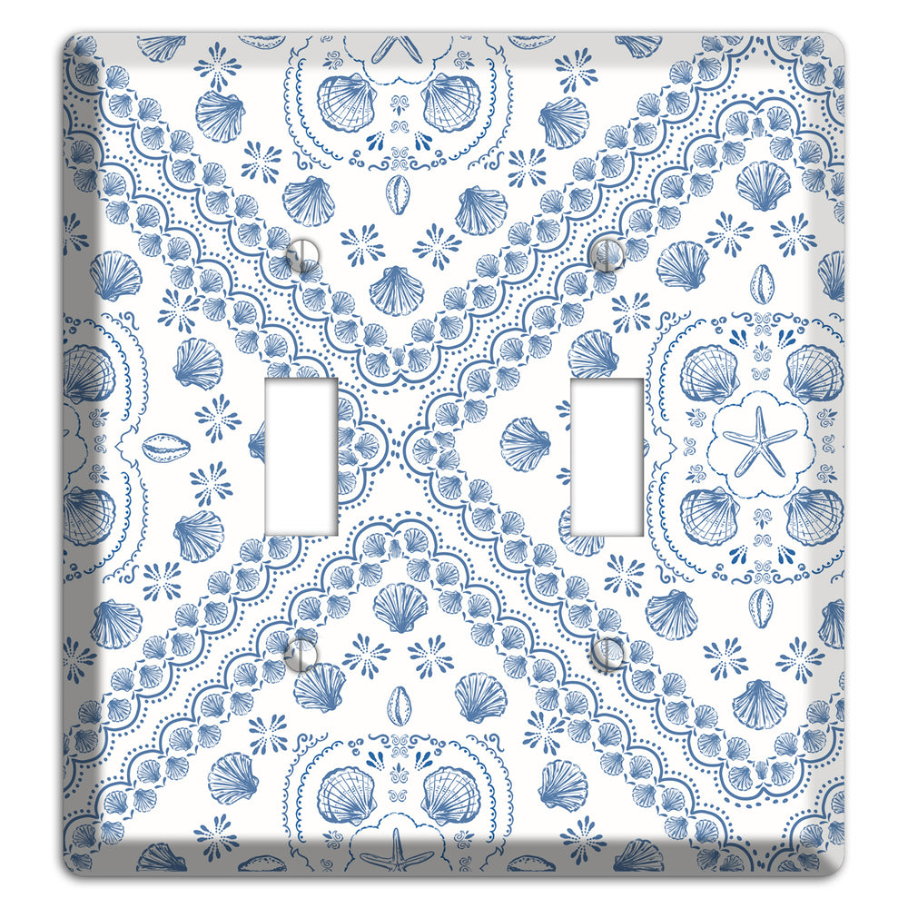 Azure Shell Damask 2 Toggle Wallplate