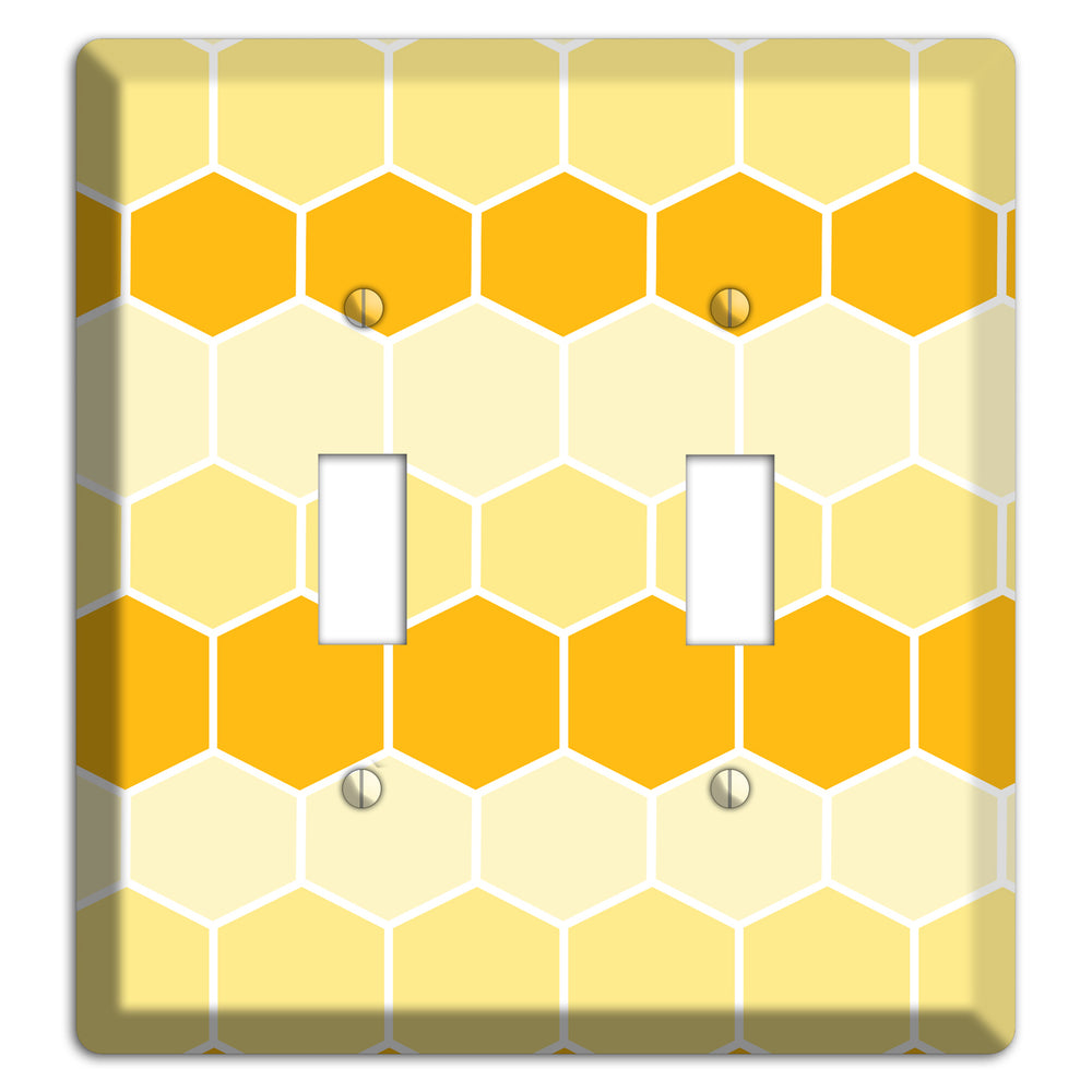 Golden Hollow Grid 2 Toggle Wallplate