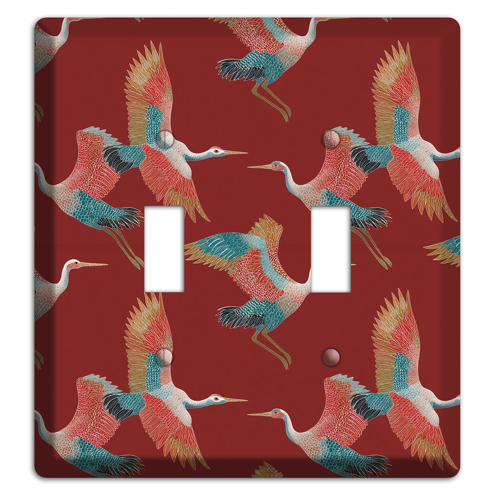 Crimson Heron Dance 2 Toggle Wallplate