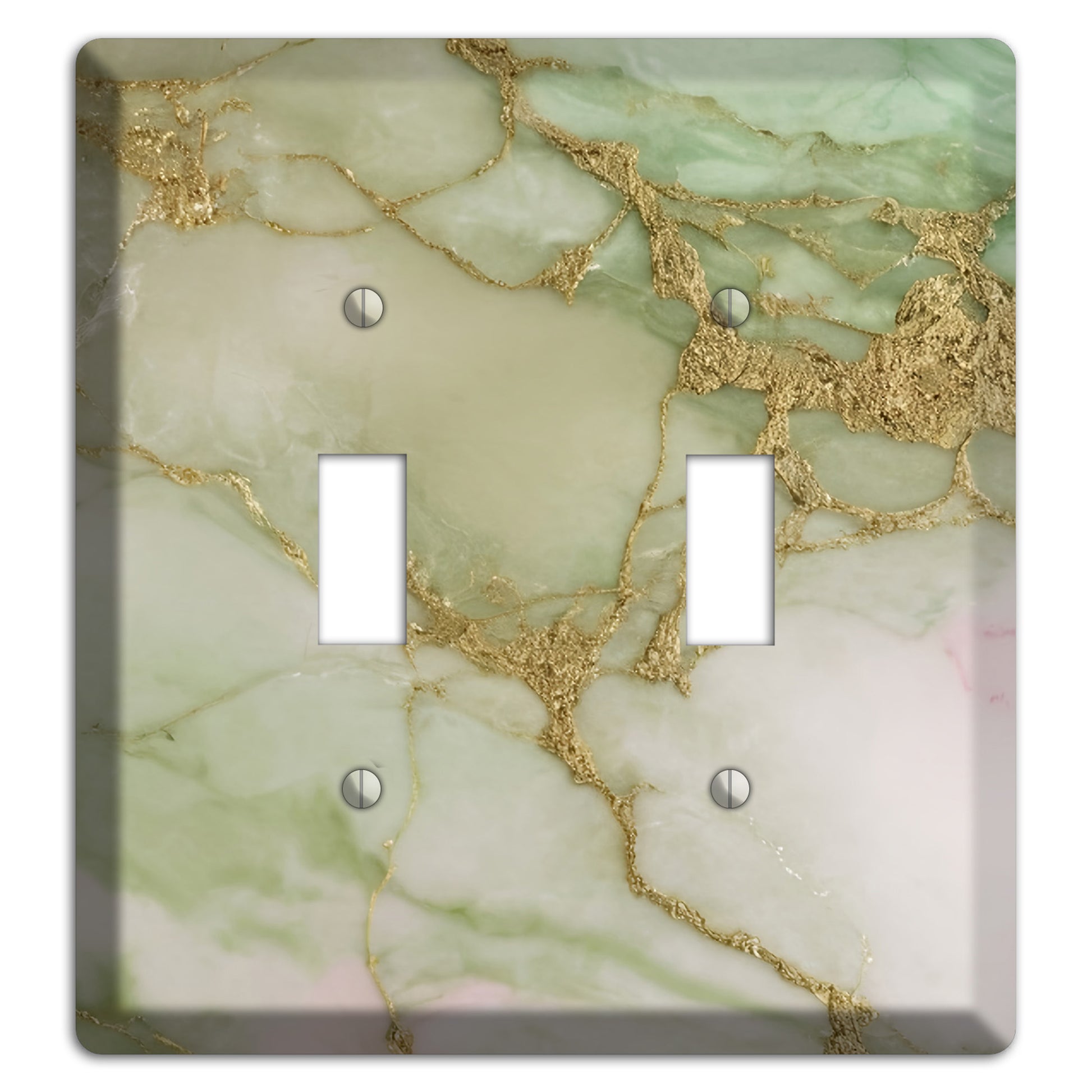 Swamp Green Marble 2 Toggle Wallplate