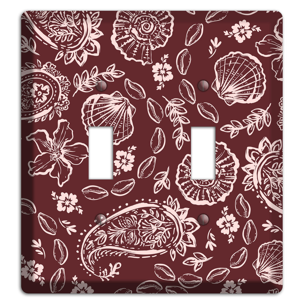 Crimson Shell Paisley 2 Toggle Wallplate