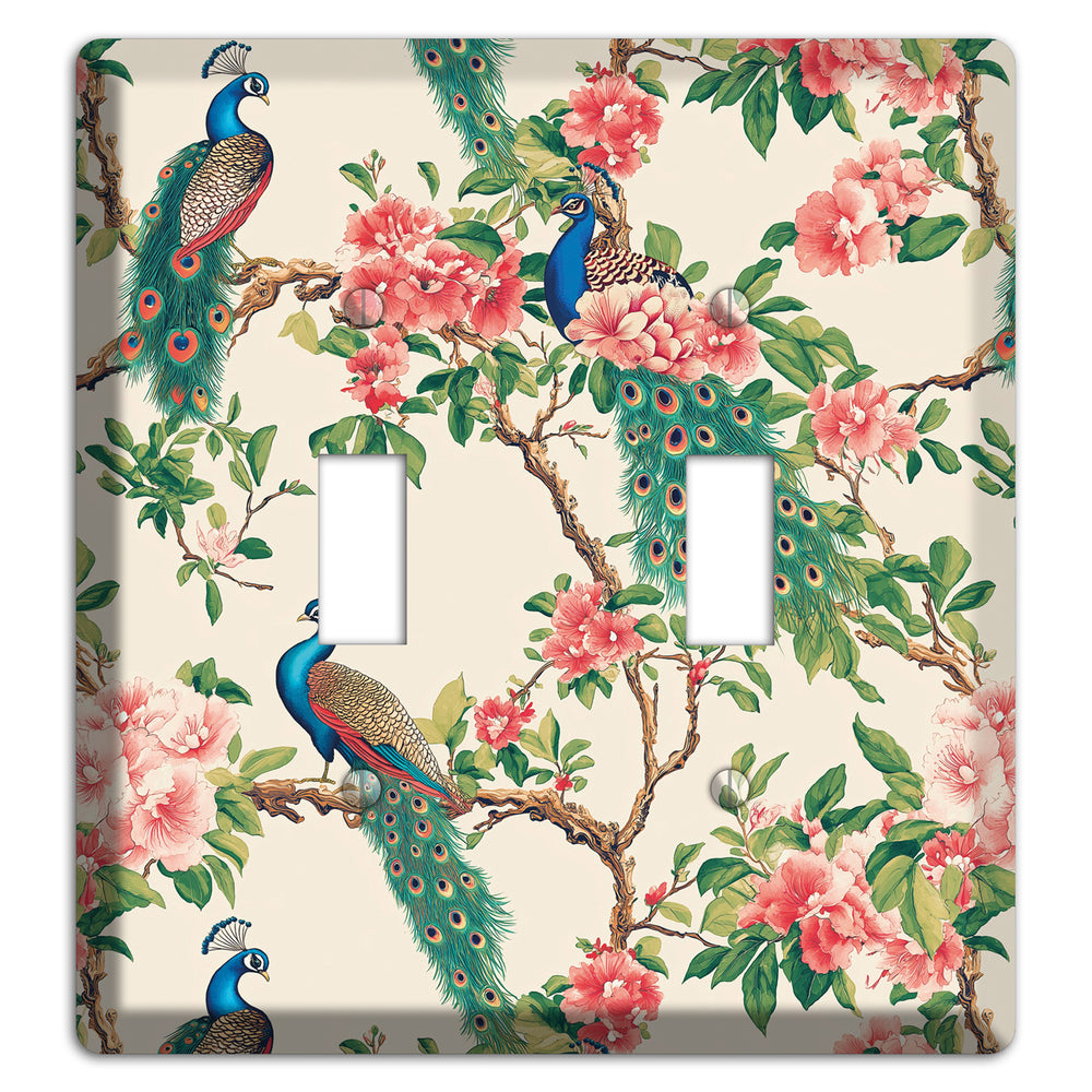Peacock & Peony Court 2 Toggle Wallplate