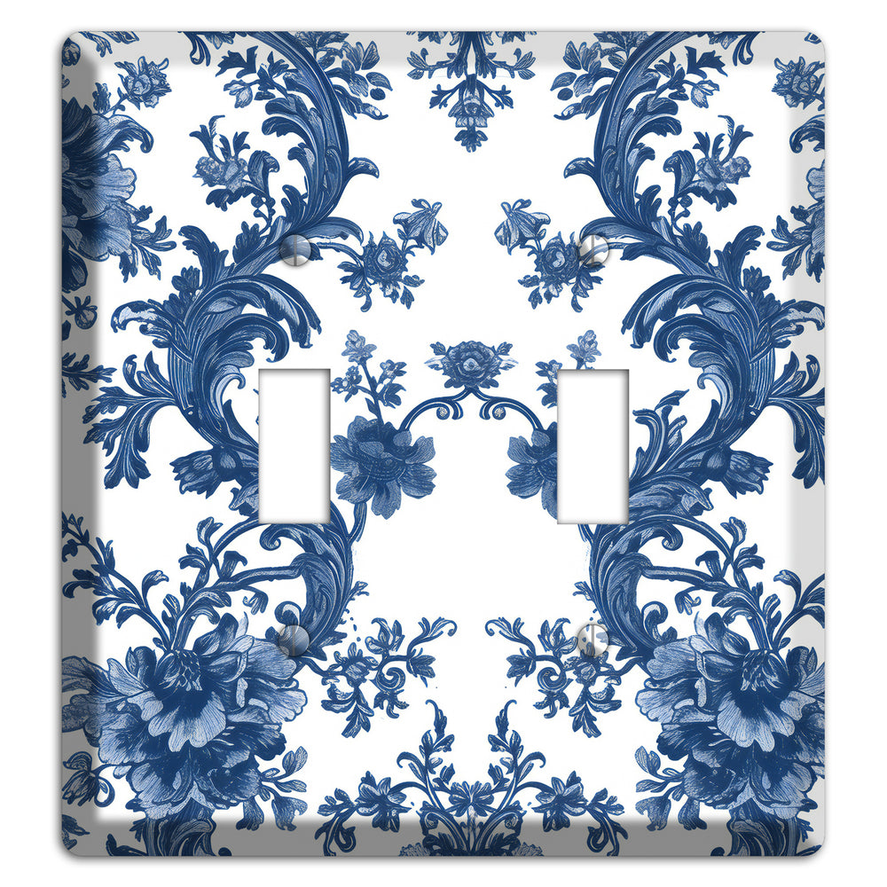 Cobalt Garden Damask 2 Toggle Wallplate