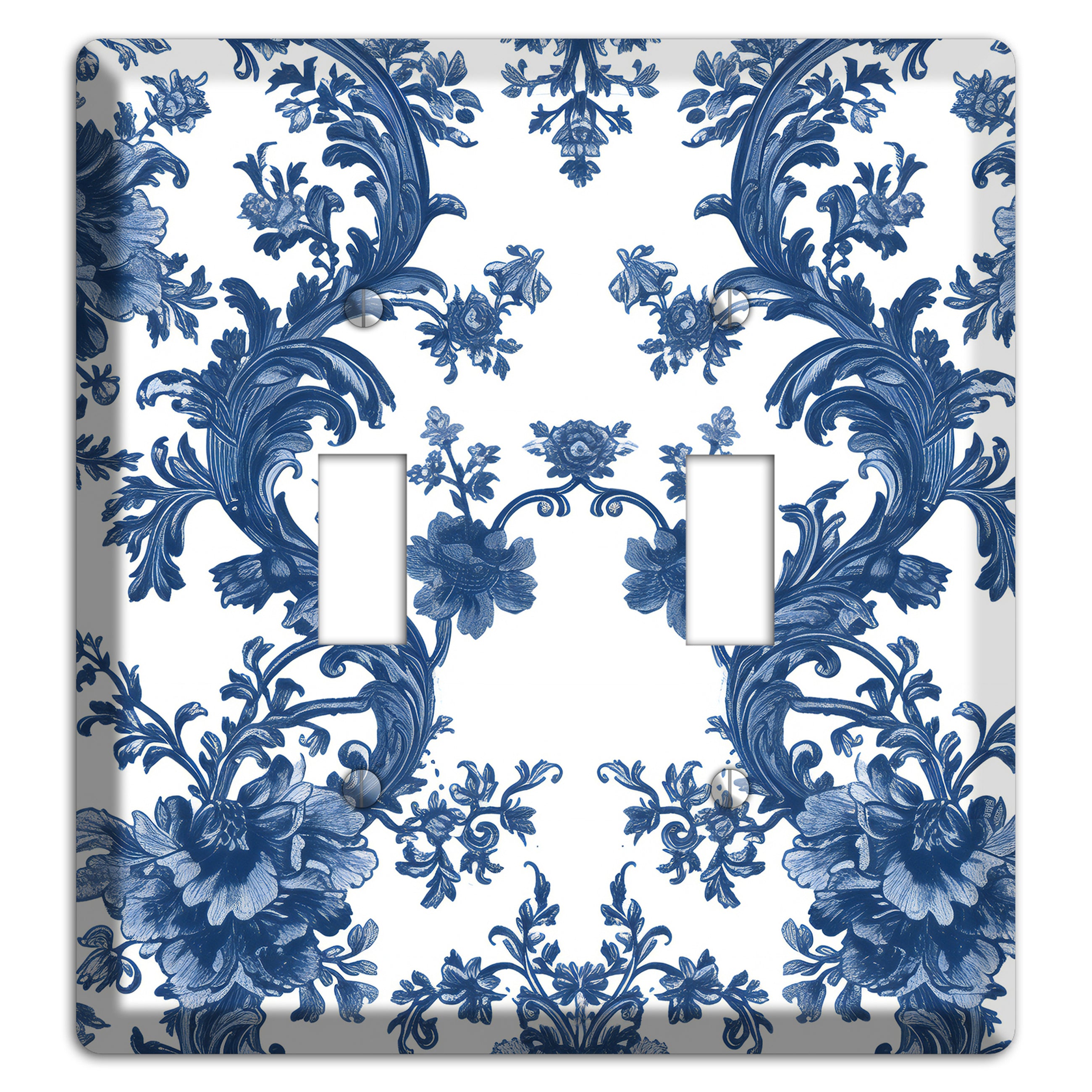 Cobalt Garden Damask 2 Toggle Wallplate