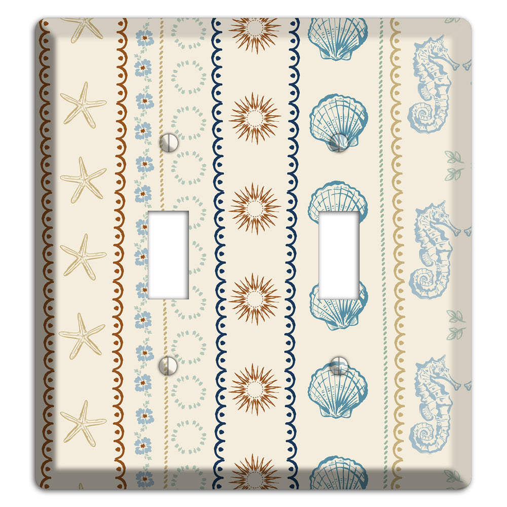 Ivory Seahorse Stripe 2 Toggle Wallplate