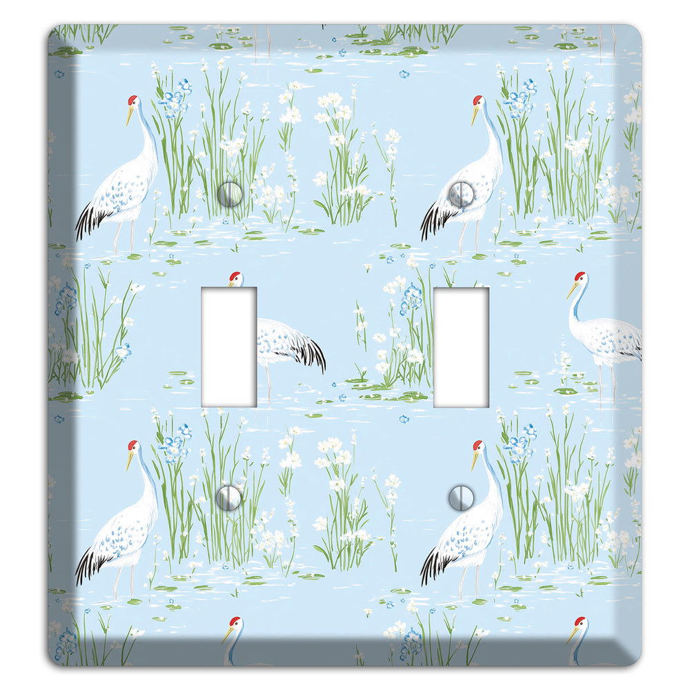Azure Crane Sanctuary 2 Toggle Wallplate